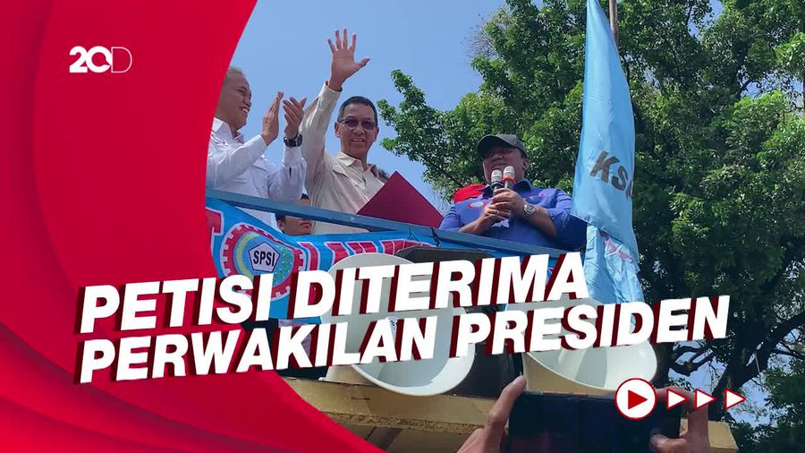 Usai Ditemui Kasetpres, Massa Buruh Bubarkan Aksi di Patung Kuda