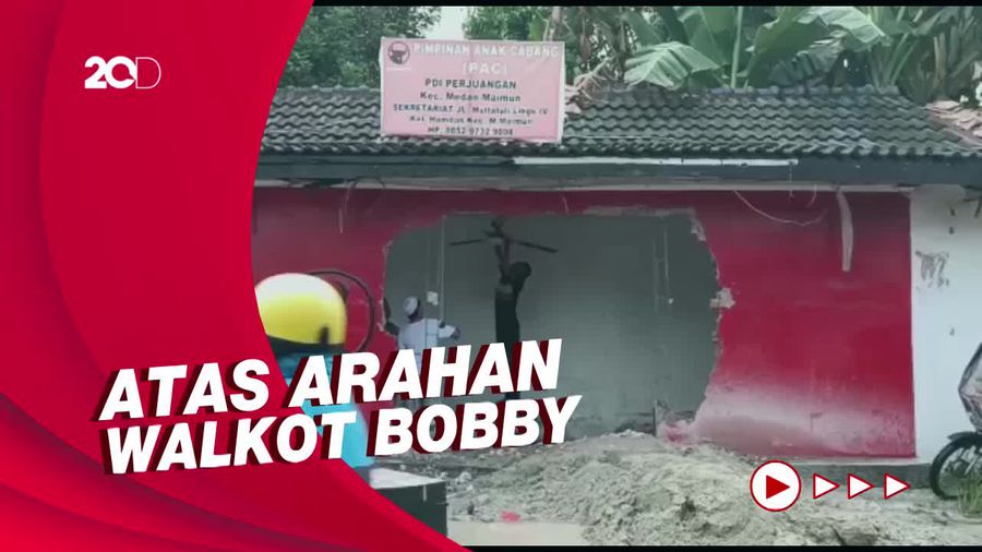  Agar Jalanan Bersih, Pemkot Medan Bongkar Kantor PAC PDIP