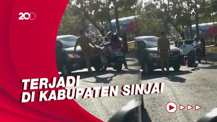 ASN yang Tendang Motor Wanita Hingga Jatuh Diamankan Polisi!