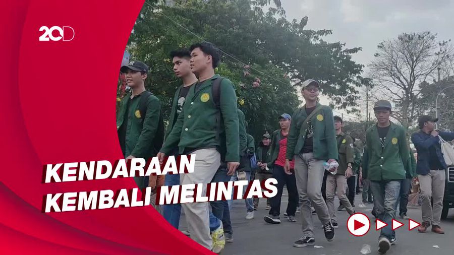Demo Tolak BBM Naik Usai, Lalin di Patung Kuda Kembali Normal