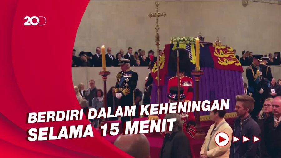 Momen Raja Charles III-Putri Anne Berjaga Dekat Peti Jenazah Ratu Elizabeth II