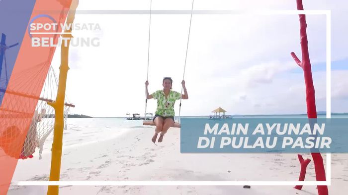Bermain Ayunan di Pulau Pasir Leebong Belitung