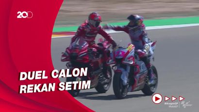 Duel Sengit Bagnaia dan Bastianini di Akhir Balapan MotoGP Aragon