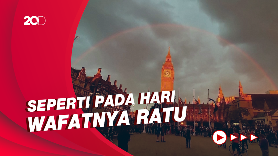 Cantiknya Pelangi di Westminster Iringi Pemakaman Ratu Elizabeth