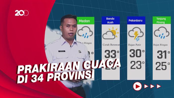 Waspadai Hujan Disertai Petir di Jambi dan Banjarmasin, Cek Juga Kota Lainnya di Sini!