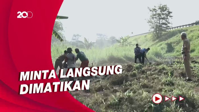 Momen Ganjar Turun dari Mobil Saat Lihat Asap Pembakaran Lahan