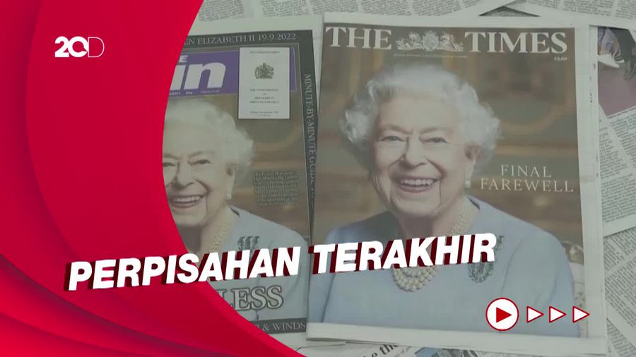 Wajah Mendiang Ratu Elizabeth Hiasi Sampul Koran di Inggris