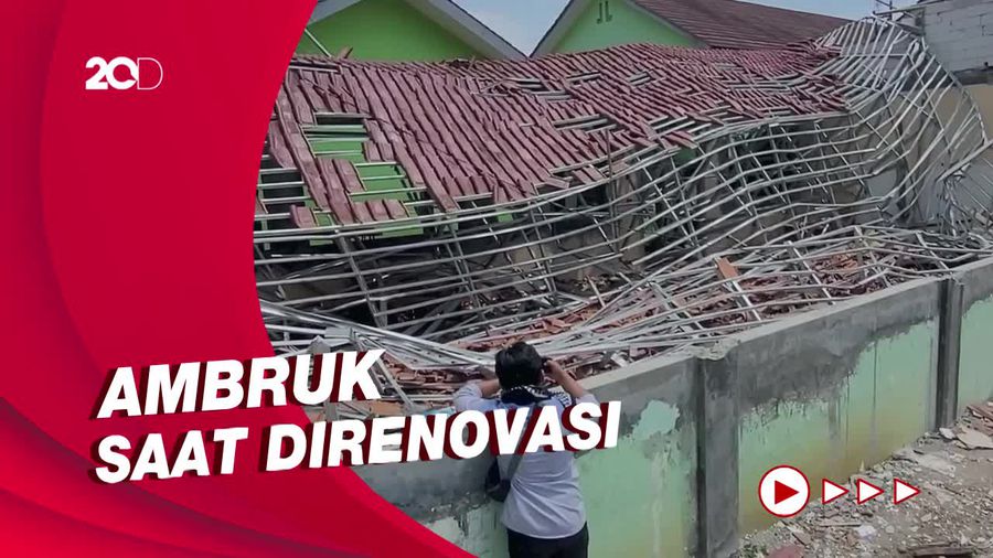 Gedung Perpus SMA di Sukabumi Ambruk, Ada Pekerja Tertimpa!