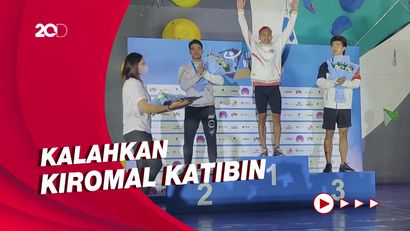Aspar Jailolo Raih Emas di Kejuaraan Dunia Panjat Tebing Jakarta