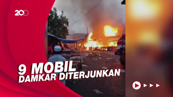 Penampakan Kebakaran di Pasar Tangerang, Hanguskan 22 Lapak Pedagang