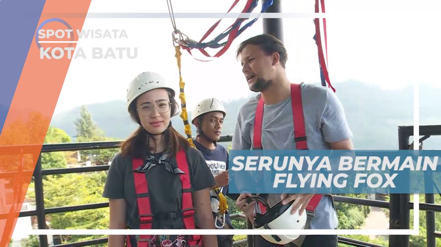 Uji Nyali Meluncur Seru dari Ketinggian Bermain Flying Fox, Kota Batu