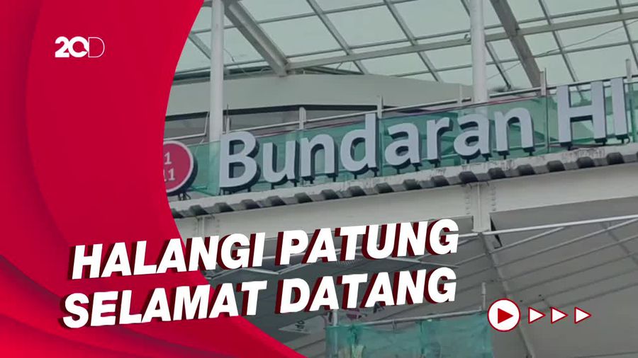 Penampakan Revitalisasi Halte TransJ yang Halangi Patung Selamat Datang
