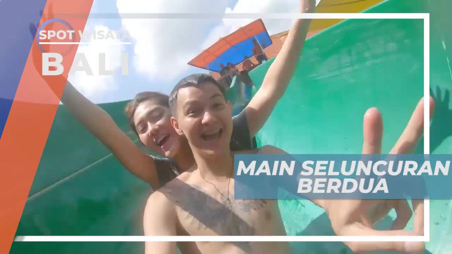 Tandem Naik Seluncuran Kolam Renang di Bali
