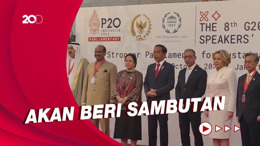 Momen Presiden Jokowi Hadiri Acara P20 di DPR Disambut Puan Maharani