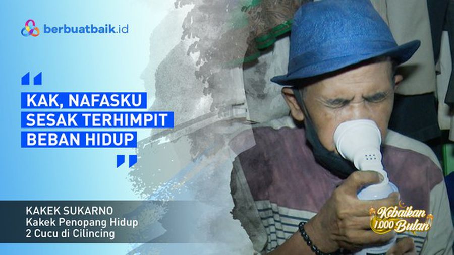 Di Tengah Sesaknya Napas, Kakek Sukarno berjuang Hidupi 2 Cucu dari Memulung