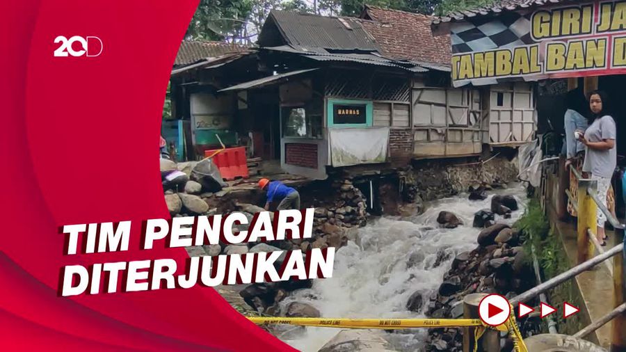 Pemotor Hilang Karena Nekat Terjang Arus Banjir di Ciamis