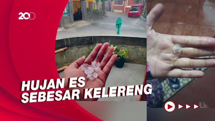 Hujan Es Melanda Wilayah Depok