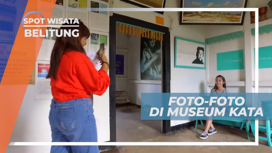 Cekrak-cekrek Berpose Seru di Museum Kata, Belitung