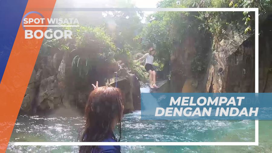 Uji Nyali, Melompat Seru dari Atas Batu di Curug Cibaliung, Bogor