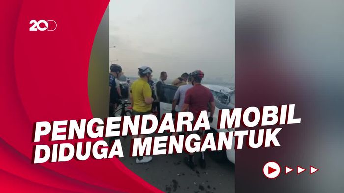Hilang Kendali, Mobil Tabrak 6 Pesepeda di Jembatan Baruyungan PIK 2