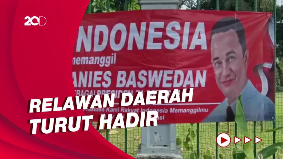 Penampakan Spanduk Anies Presiden 2024 Mejeng di Acara Perpisahan