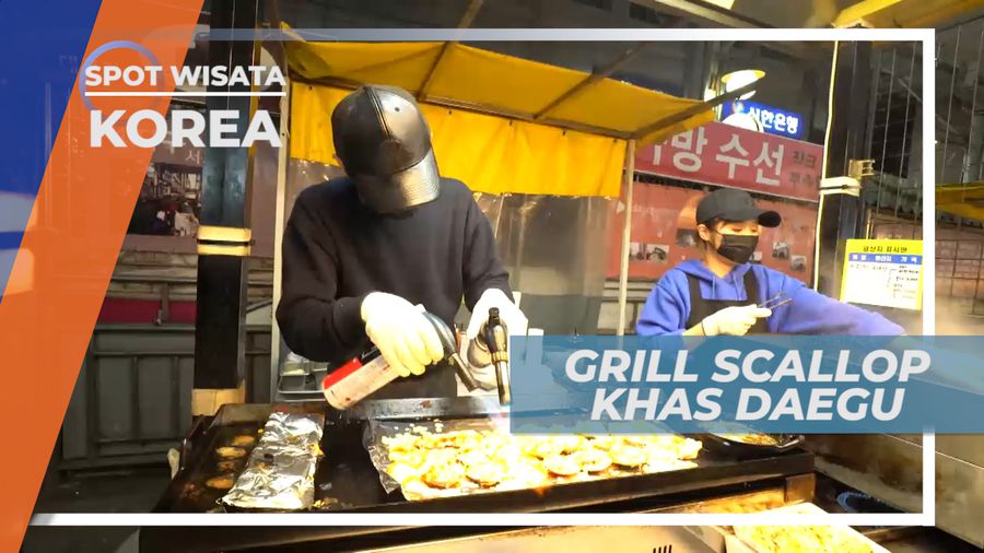 Grill Scallop, Aroma Menggugah Selera Dengan Keju Bakar yang Meleleh di Atasnya,Korea Selatan