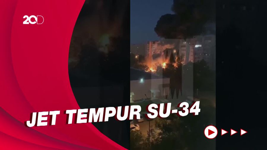 Pesawat Tempur Rusia Su-34 Jatuh ke Permukiman