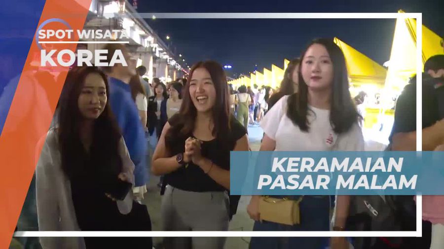 Suasana Ramai Banpo Night Market di Seoul Korea Selatan