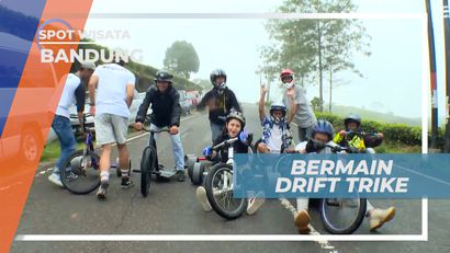 Meluncur Seru di Turunan dengna Drift Trike, Bandung