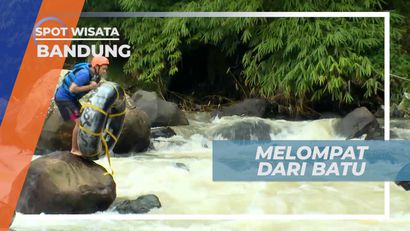 Bermain Seru di Bebatuan Sungai, Bandung