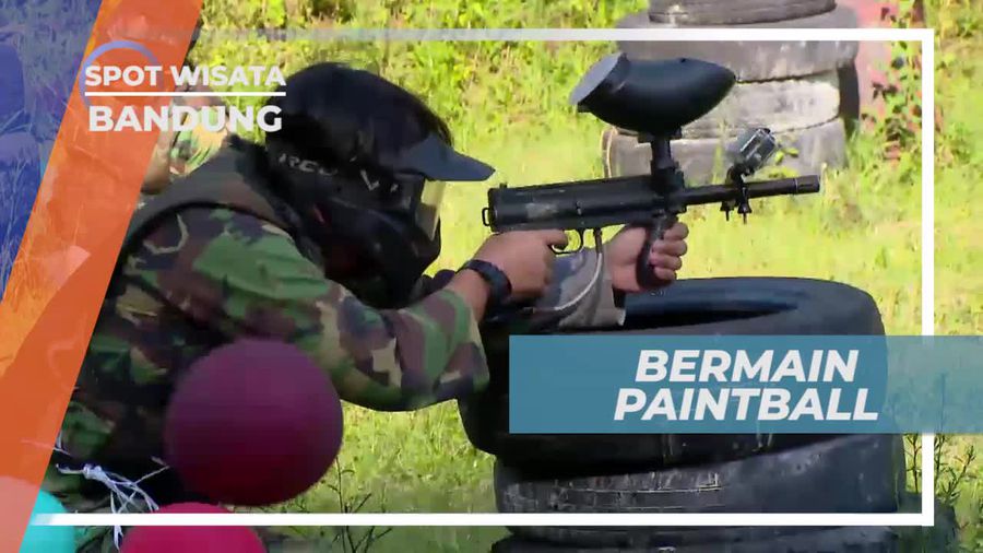 Adu Kekompakan Bermain Paint Ball di Bandung
