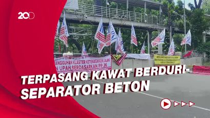 Jelang Demo Buruh-Mahasiswa di Patung Kuda, Lalin Arah Istana Ditutup