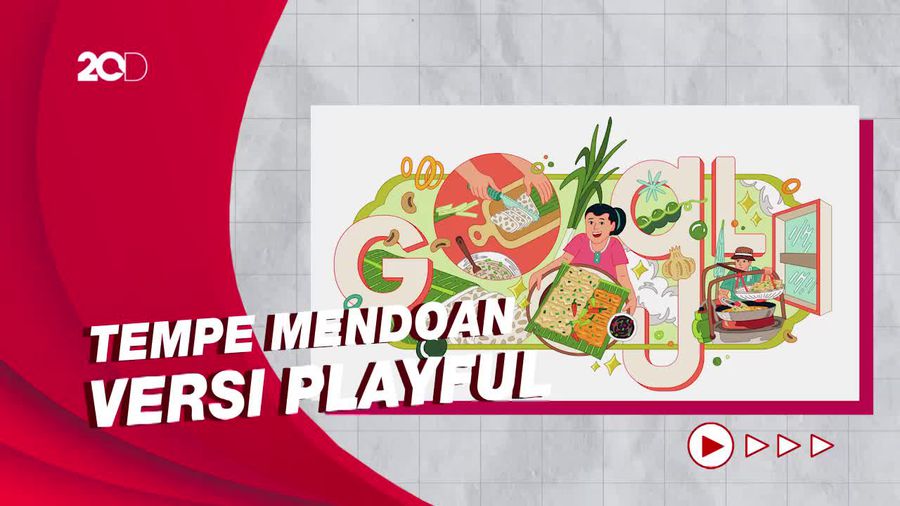 Warna-warni Tempe Mendoan Mejeng di Google Doodle Hari Ini