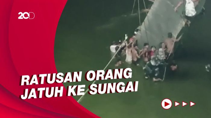 81 Orang Tewas Akibat Jembatan Gantung Ambruk di India