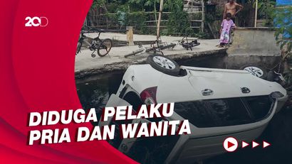 Sopir Panik Diteriaki Maling, Mobil Terguling di Sungai