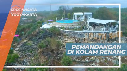 Berenang di Kolam Renang dengan Pemandangan Pantai, Yogyakarta
