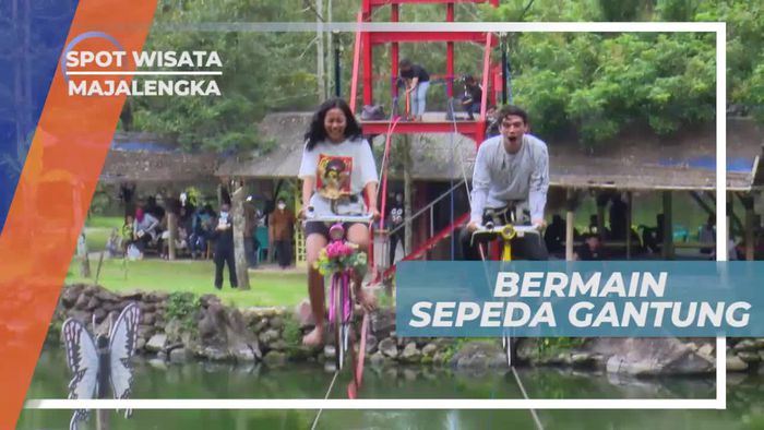 Sepeda Gantung Melintasi Danau, Majalengka