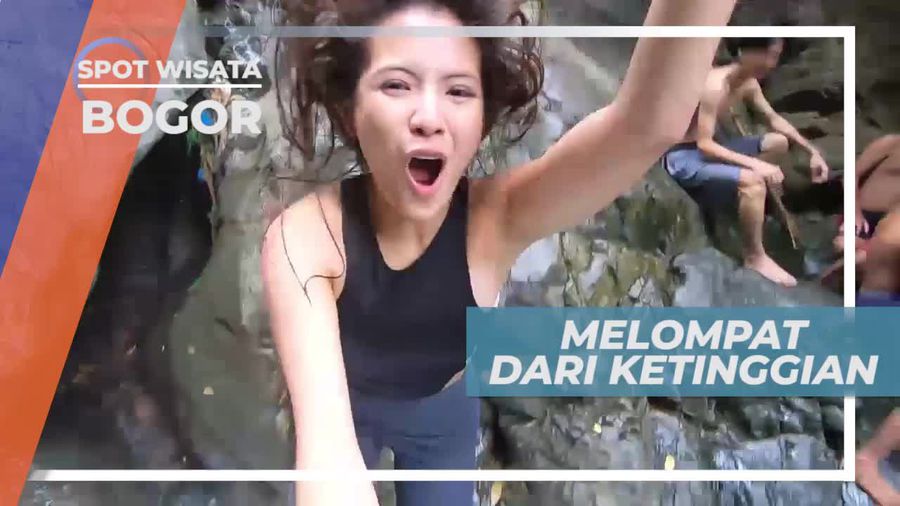 Melompat Dari Ketinggian, Tantangan Seru di Curug Leuwi Hejo Bogor