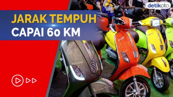 Mirip Vespa Matic, Motor Listrik Ini Dibanderol Rp 11 Jutaan di IMOS 2022