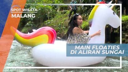 Coban Rondo, Seru-seruan Bermain Floaties di Aliran Sungai Air Terjun, Malang