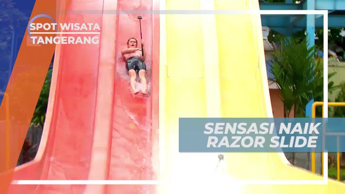 Senangnya Mencoba Wahana Razor Slide di Taman Air, Tangerang