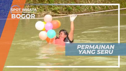 Seru-seruan Adu Strategi Bermain Game di Atas Sungai, Bogor