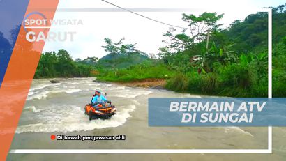 Serunya Pacu Adrenalin Naik Atv Melintasi Sungai, Garut