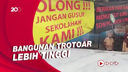 Viral Revitalisasi Trotoar Blokir Akses SDN 1 Pocin Depok