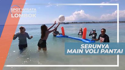 Adu Smash Atur Strategi Bermain Voli Air, Lombok