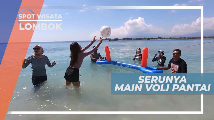 Adu Smash Atur Strategi Bermain Voli Air, Lombok