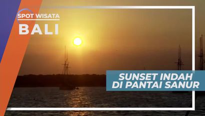Panorama Indah Matahari Terbenam di Pantai Sanur Bali