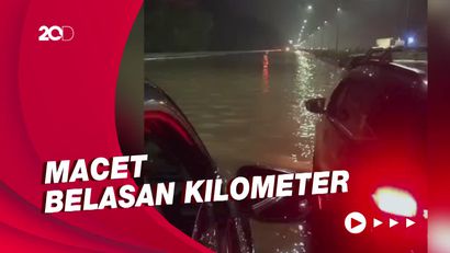 Kemacetan di Tol Jakarta-Tangerang Imbas Banjir