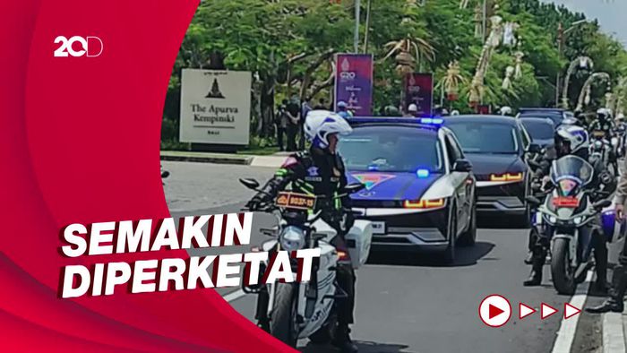 Suasana Pengamanan Lalin di Pusat Kegiatan G20 Bali