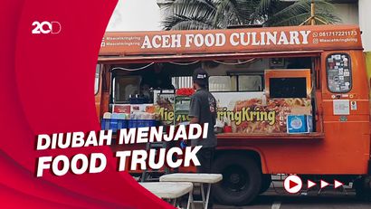 Keren! Jualan Mie Aceh Pakai Bus Mercedes-Benz 508D